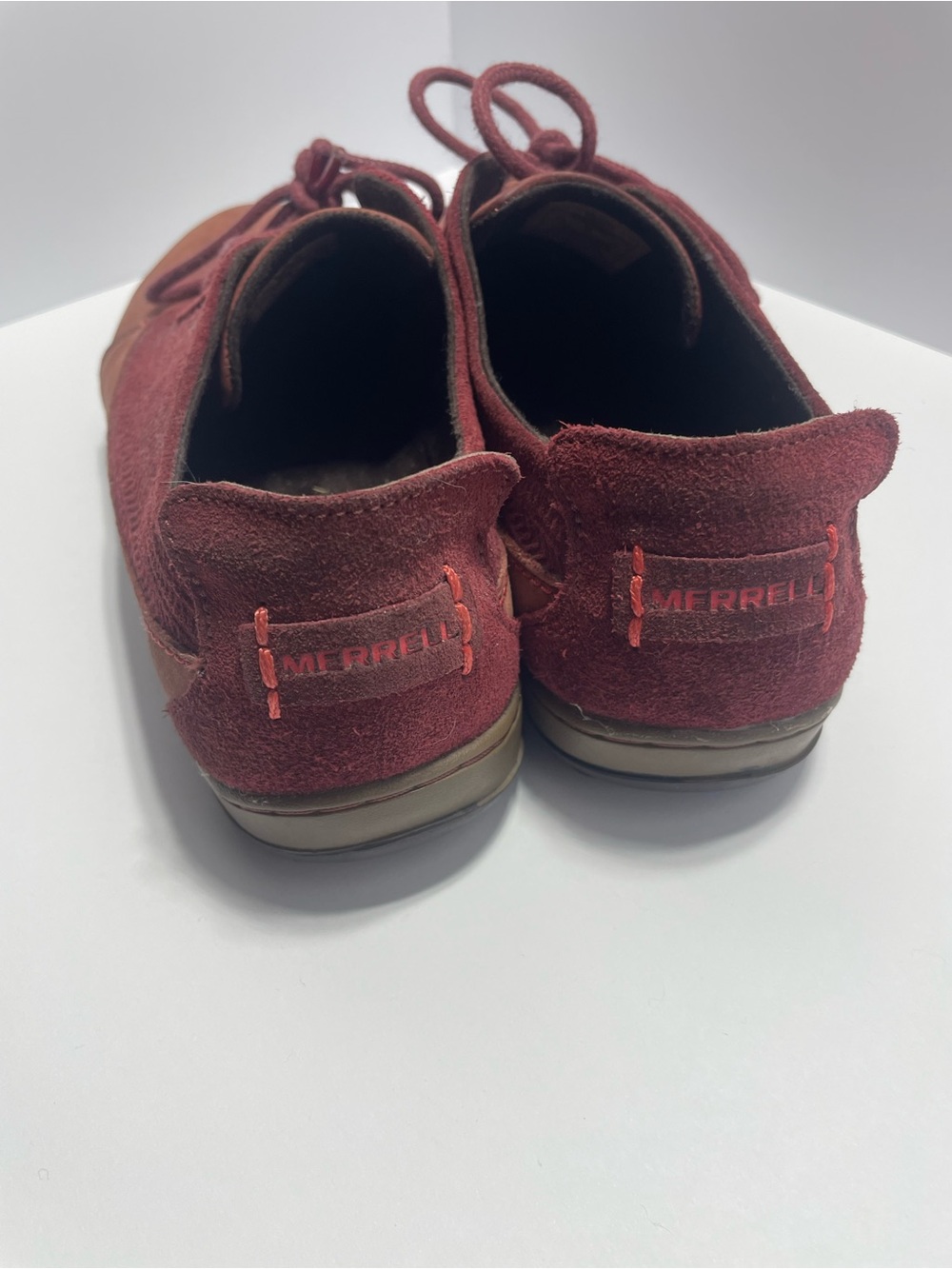 Merrell‎ Women's Lace-Up Sneakers in Burgundy and Rust - Picture 7 of 8